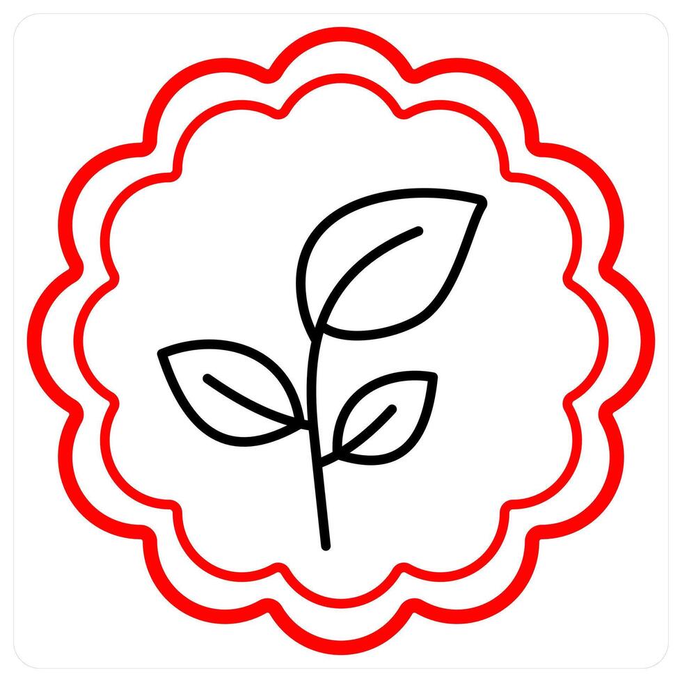 Environment and ecology icon concept in red line color vector