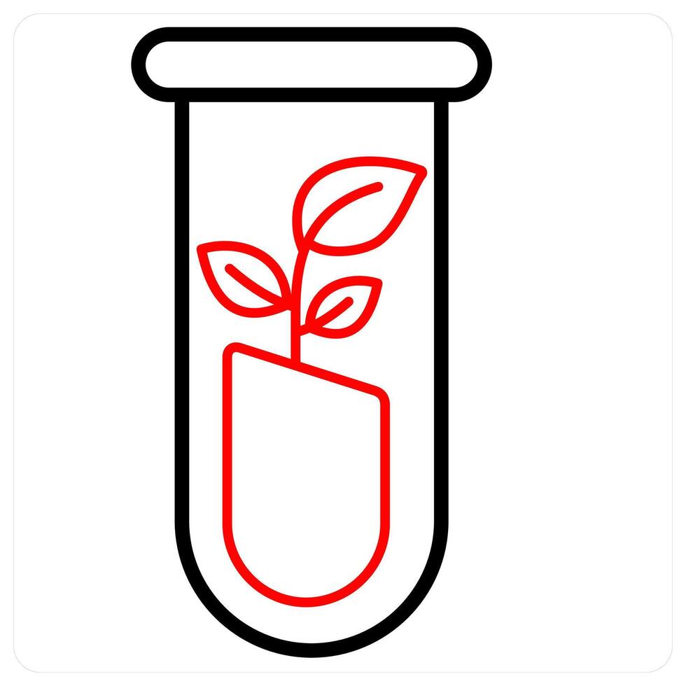 Ecological Research and research icon concept in red line color vector