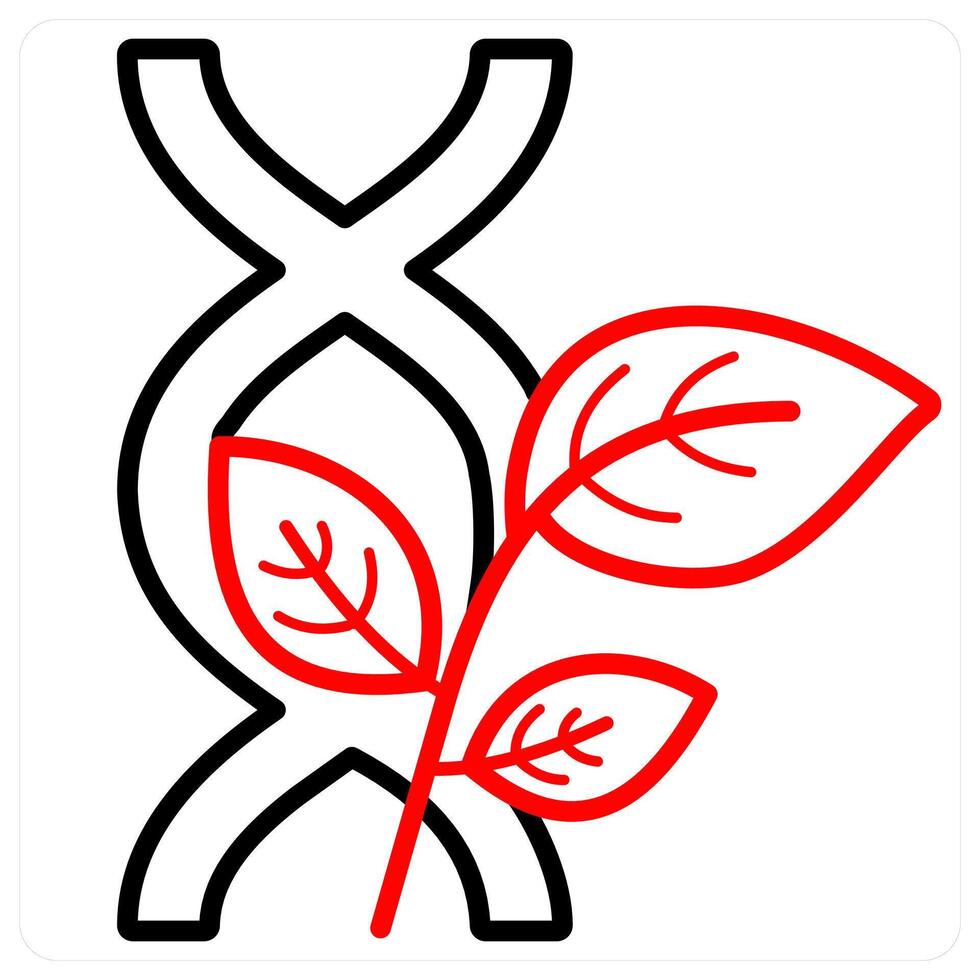 Bio icon concept in red line color vector