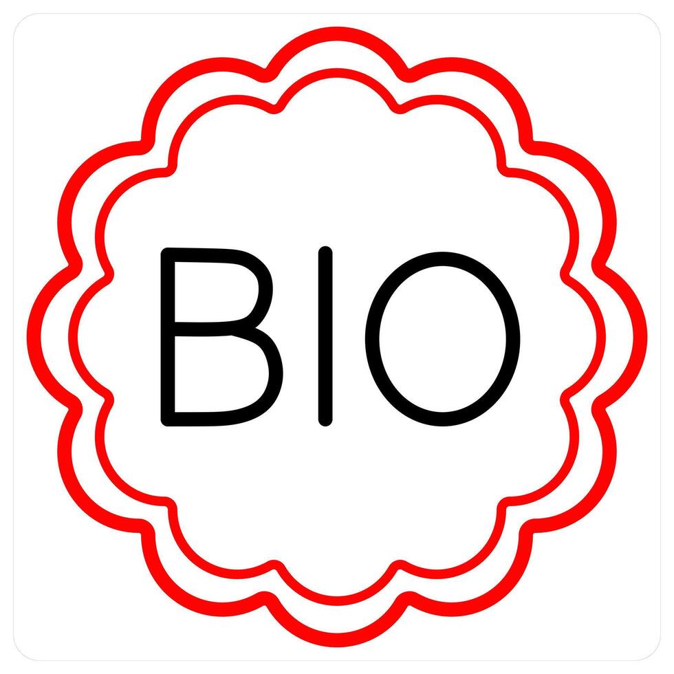 Bio and biology icon in red line color vector
