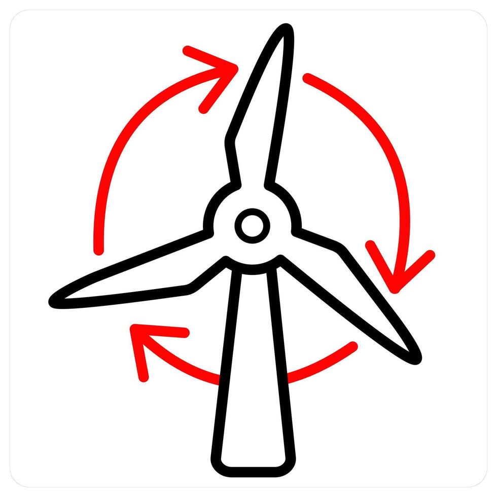 Wind Energy concept in red line color vector