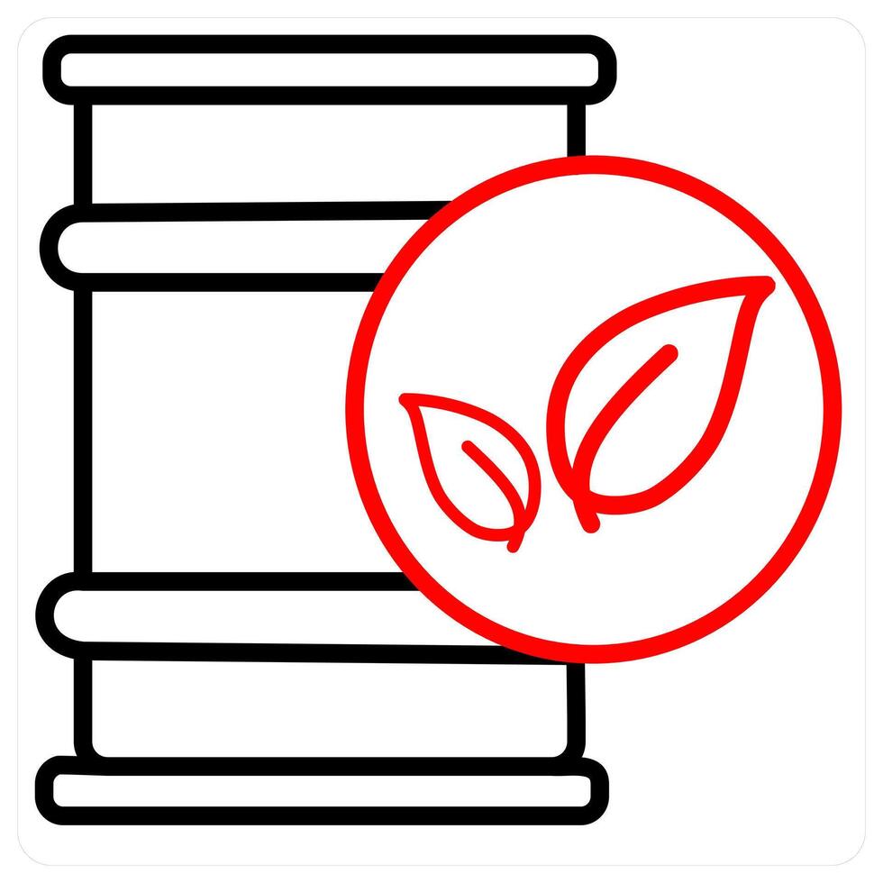 Garbage and recycle concept in red line color vector