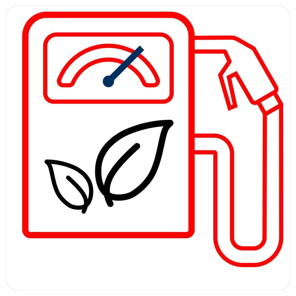 Green Fuel and ecology icon concept in red line color vector