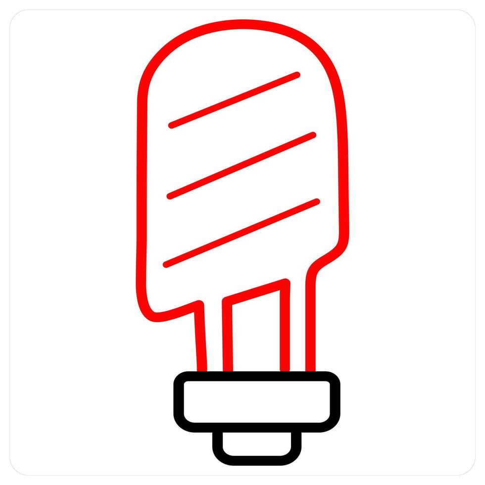 Energy Light and bulb icon concept in red line color vector