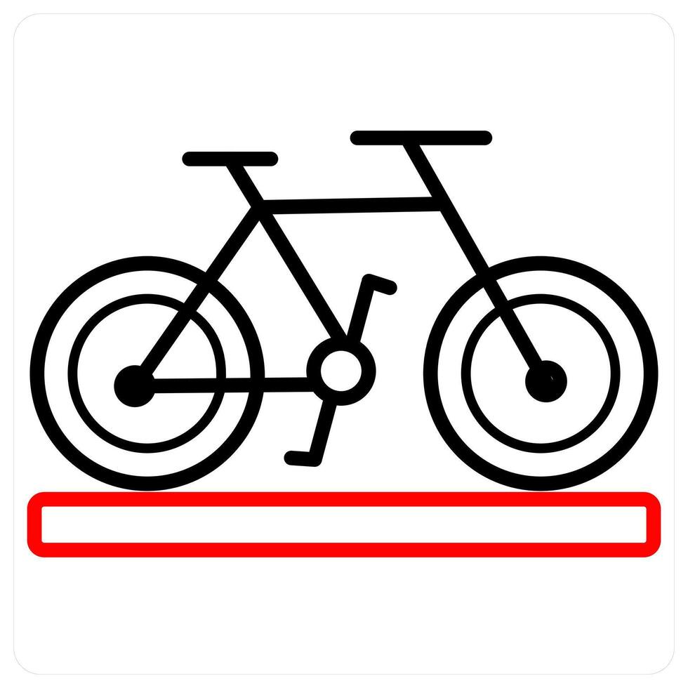 Bicycle and cycle icon concept in red line color vector