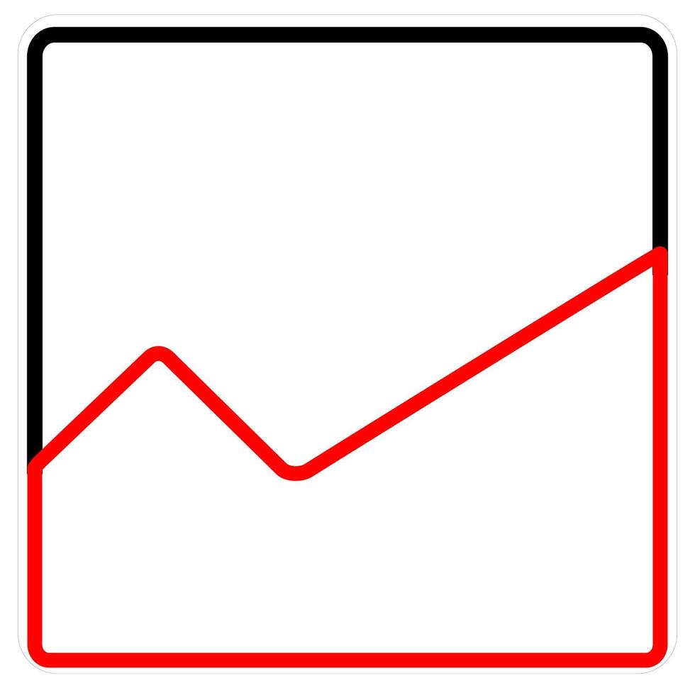 Sales and Chart icon concept in red line color vector