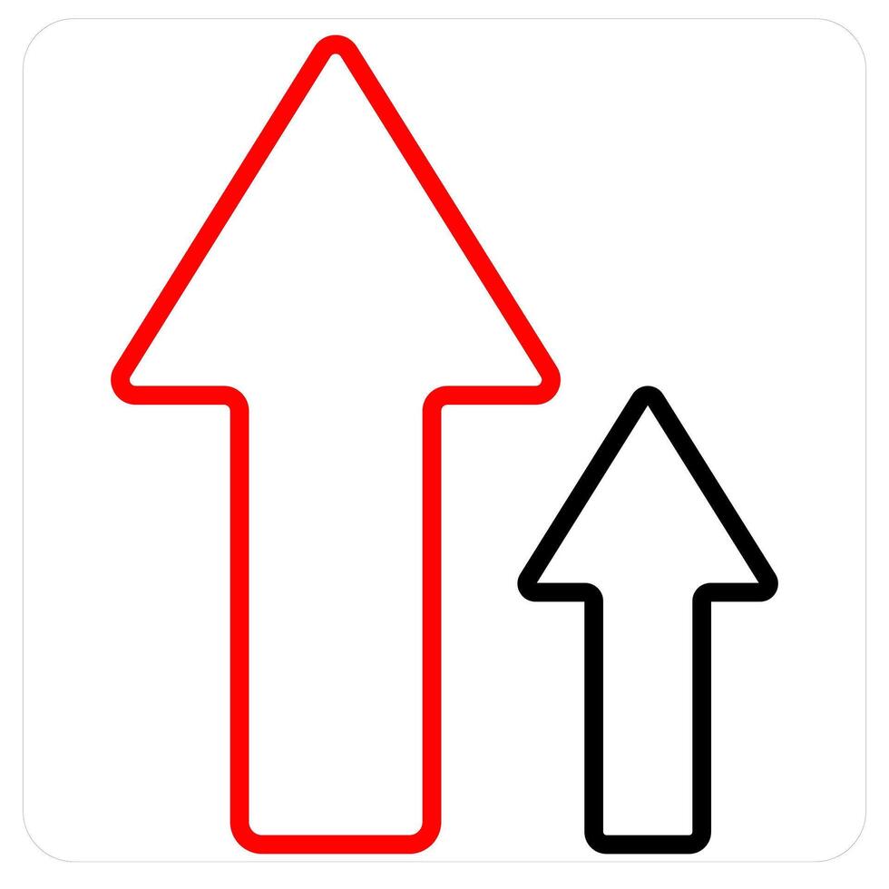 High Investment and diagram icon concept in red line color vector