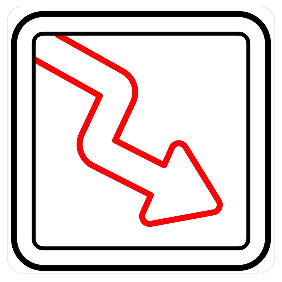 Bankrupt and diagram icon concept in red line color vector