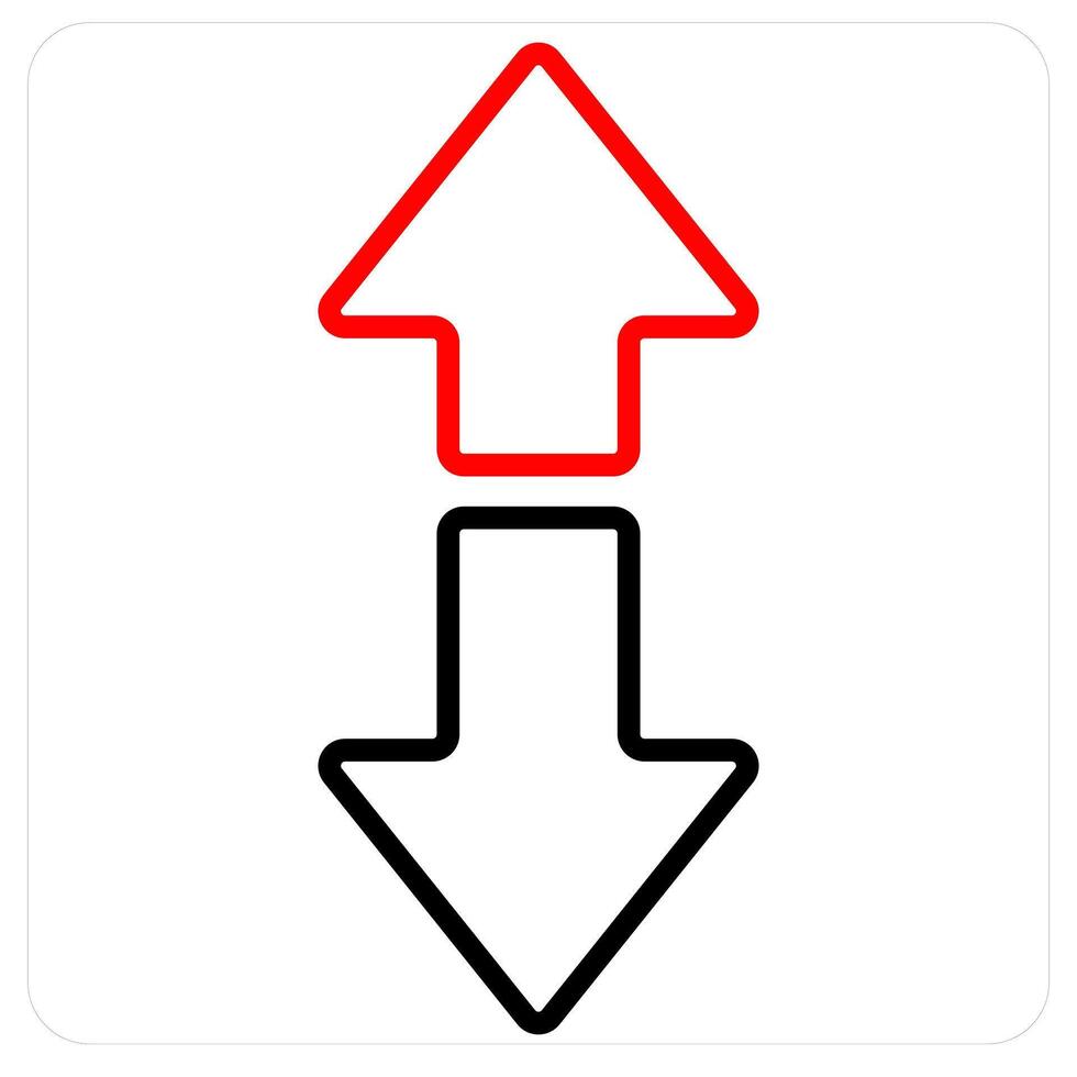 Opposite Arrows and diagram icon concept in red line color vector