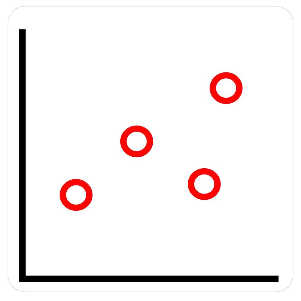 Dots Chart and diagram icon concept in red line color vector