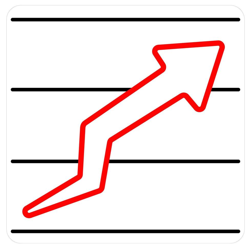 Finance Report and diagram icon concept in red line color vector