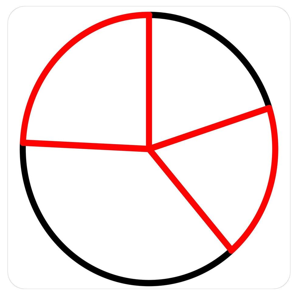 Pie Chart and analysis icon concept in red line color vector