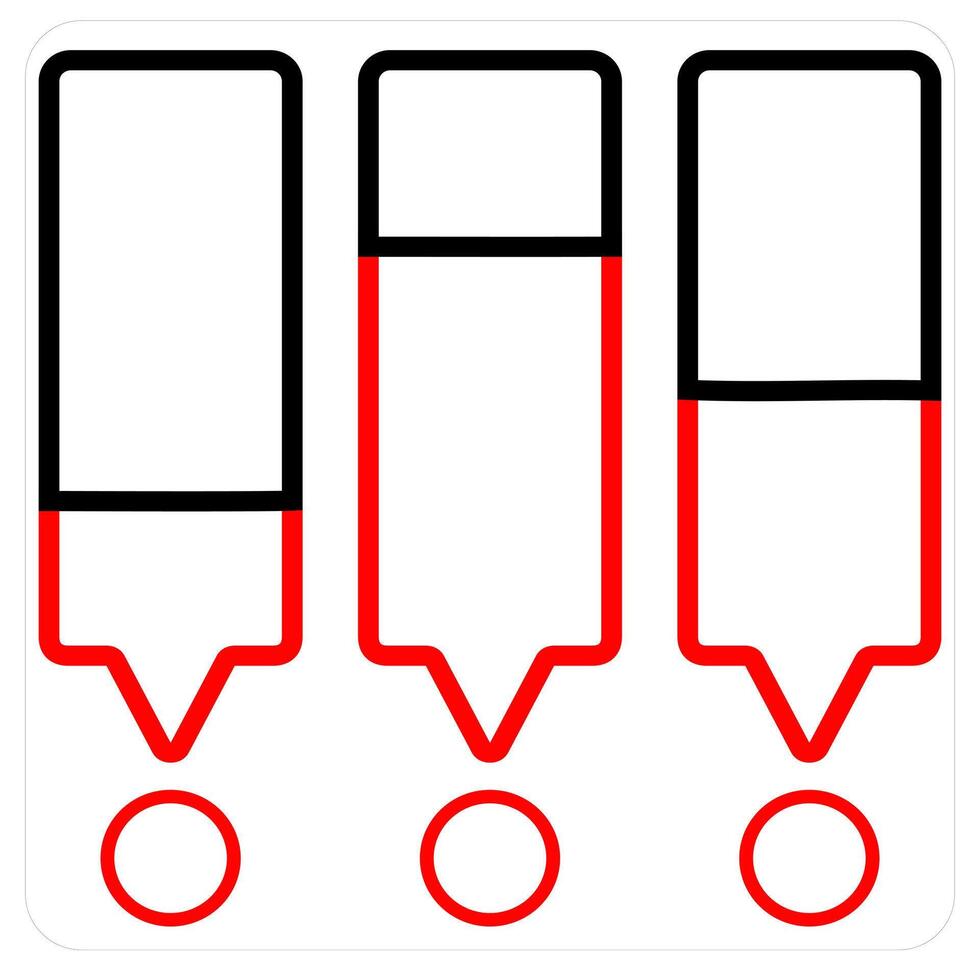 Daily Statistics and chart icon concept in red line color vector