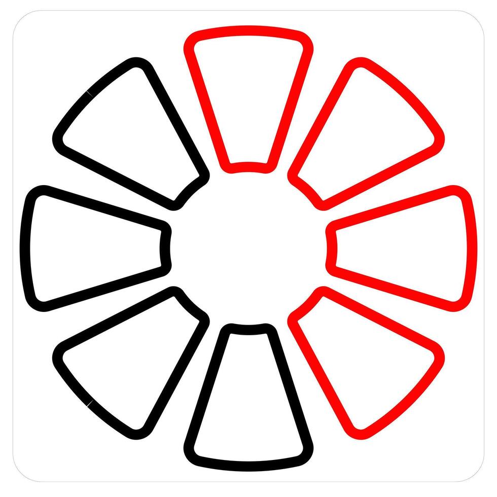Percentage Segment and diagram concept in red line color vector