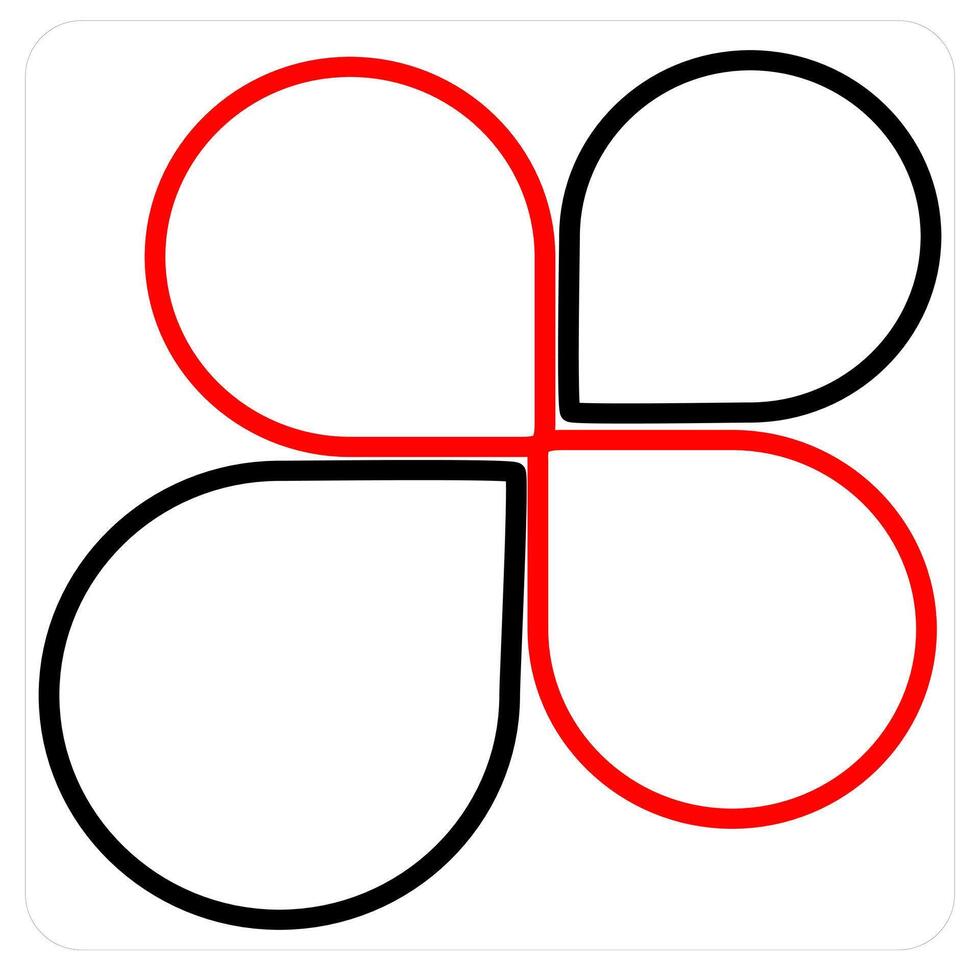 Flower Chart and chart icon concept in red line color vector
