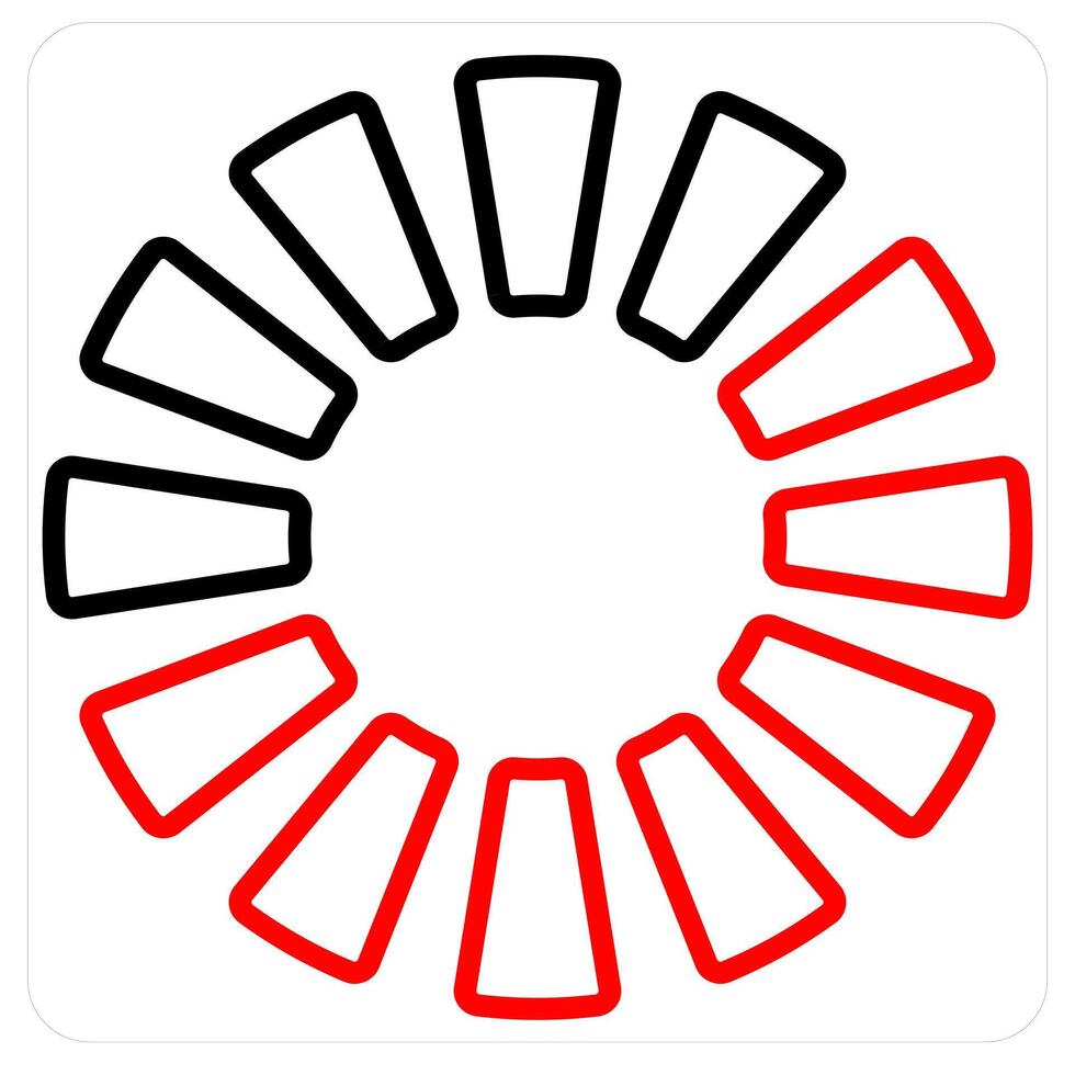 Pie chart and icon diagram concept in red line color vector