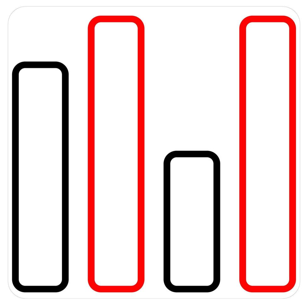 Sales Analytics and statistics icon concept in red line color vector