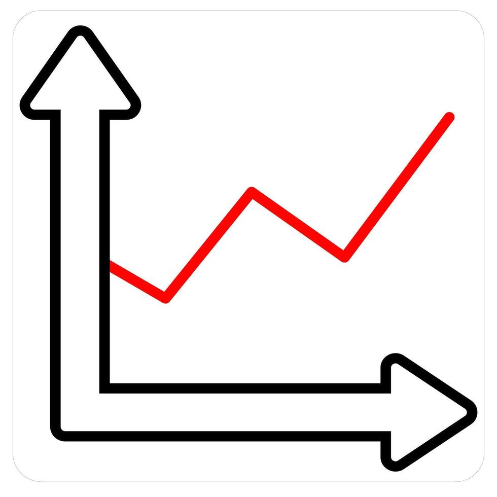 Profit and business icon in red line color vector
