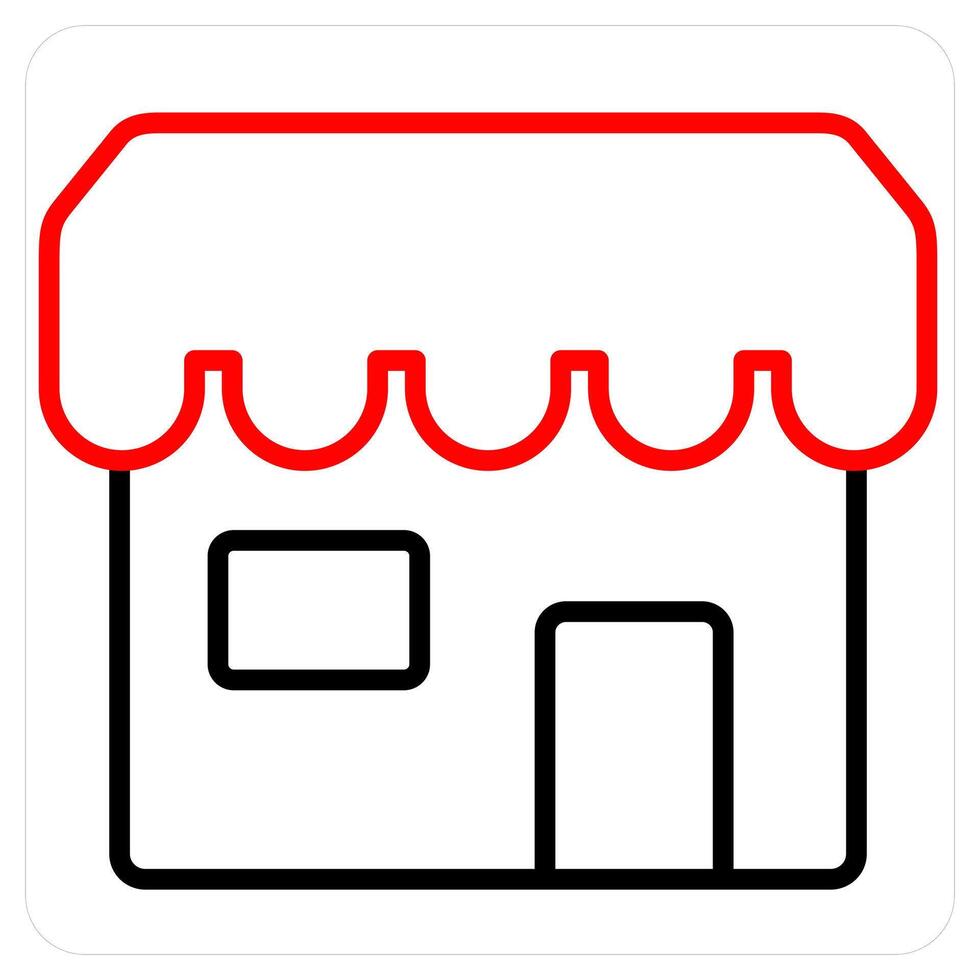 Store and ecommerce ico concept in red line color vector