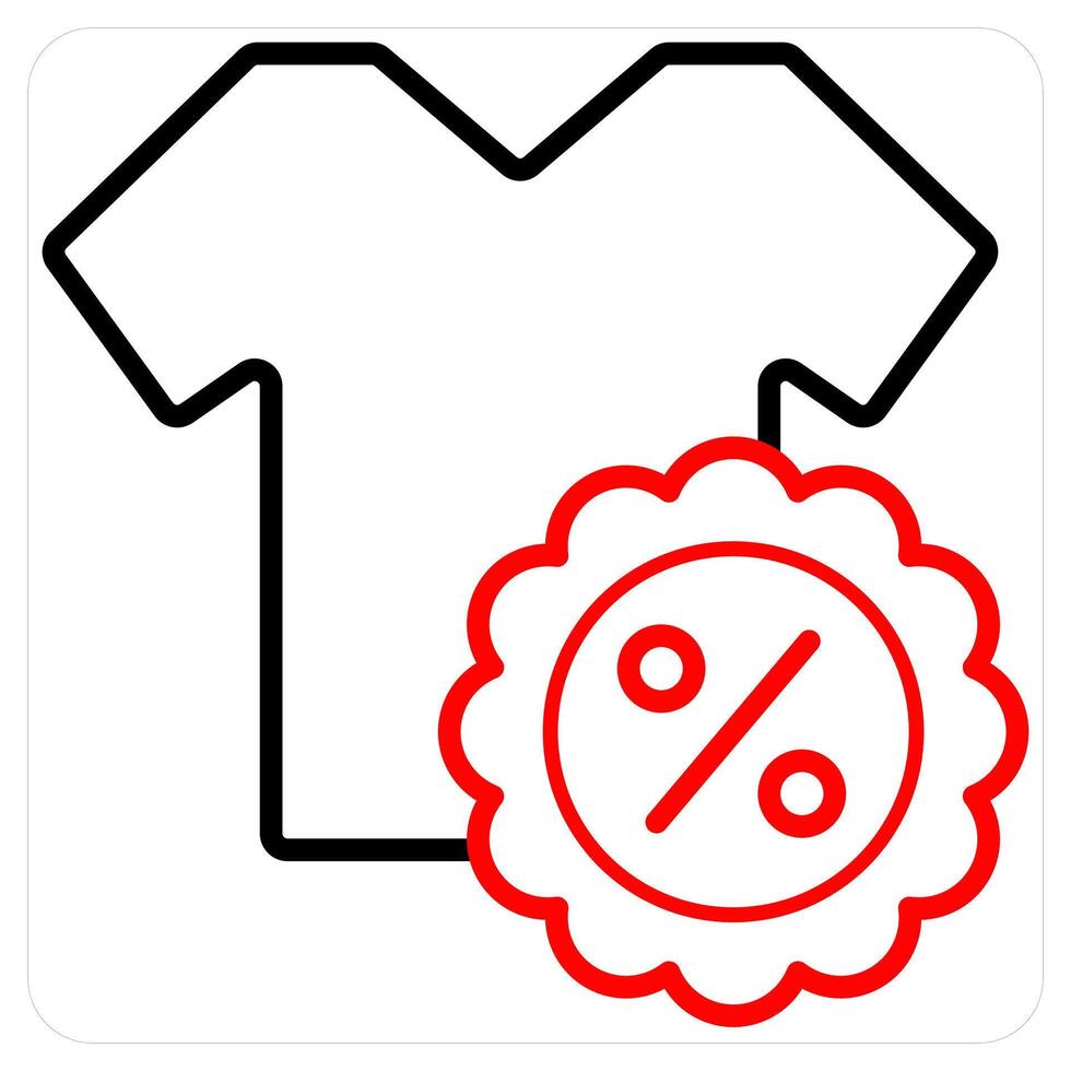 Sale and offer icon concept in red line color vector