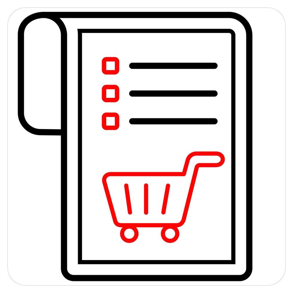 Item List and list in red line color vector