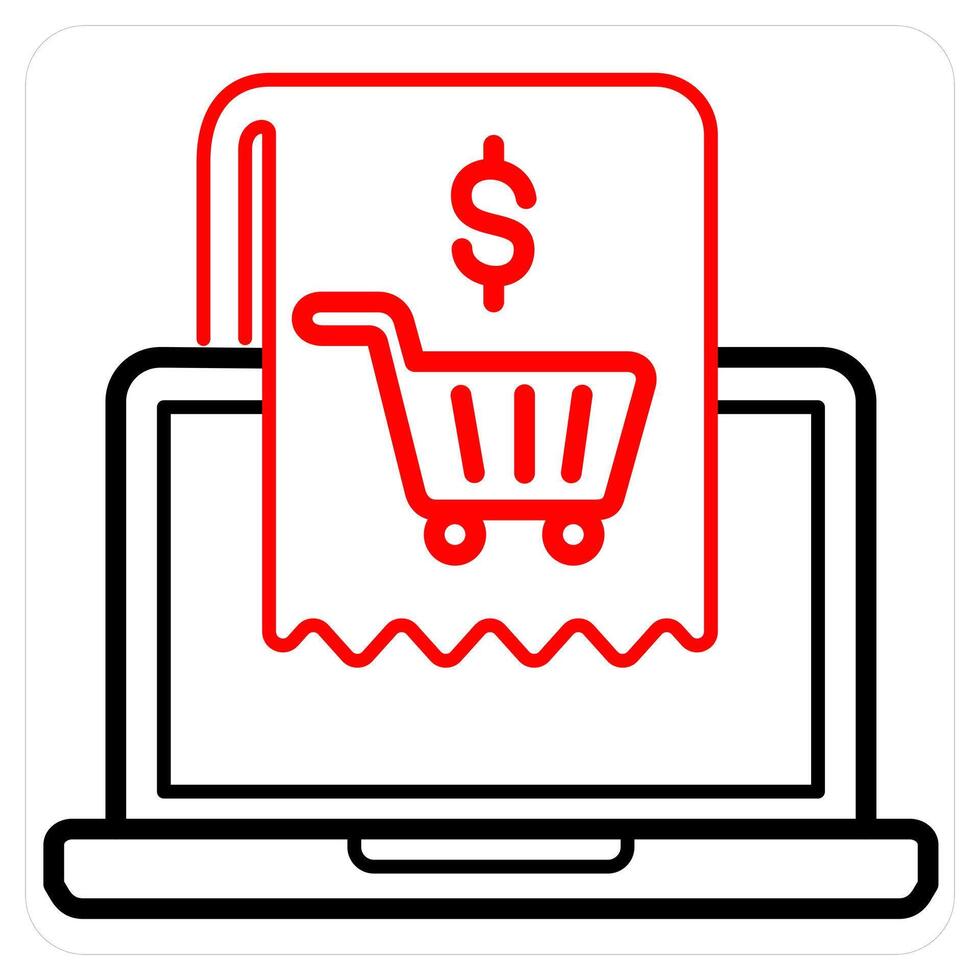 Checkout and invoice concept in red line color vector