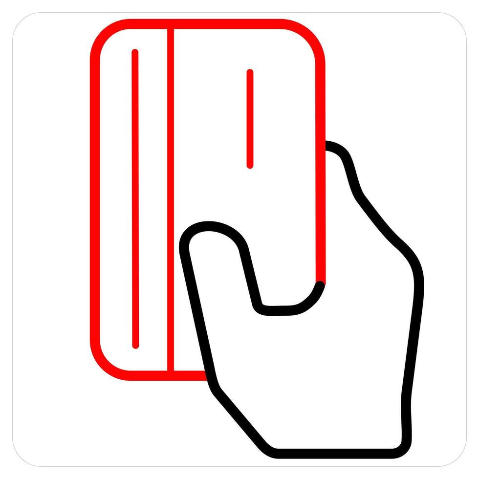 Cart Payment icon concept in red line color vector