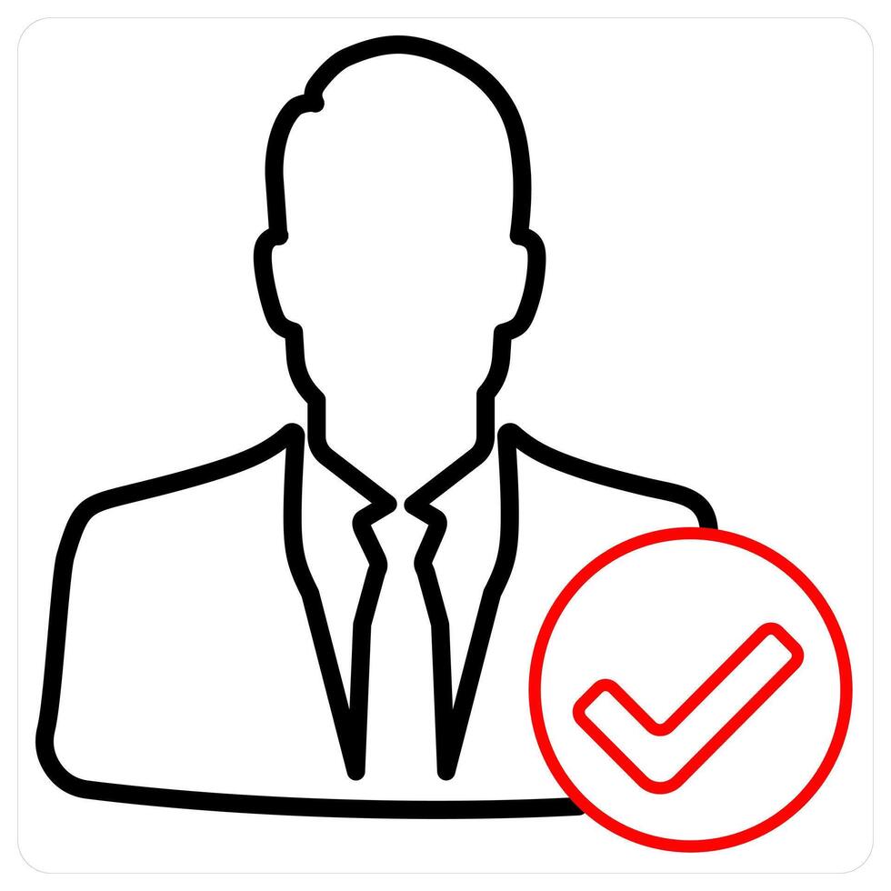 Remove Profile icon concept in red line color vector