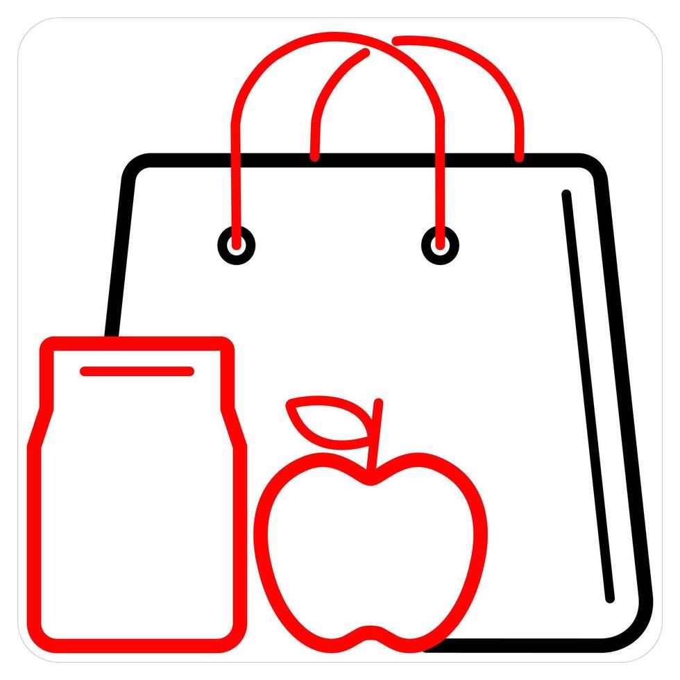 Cart Items icon concept in red line color vector