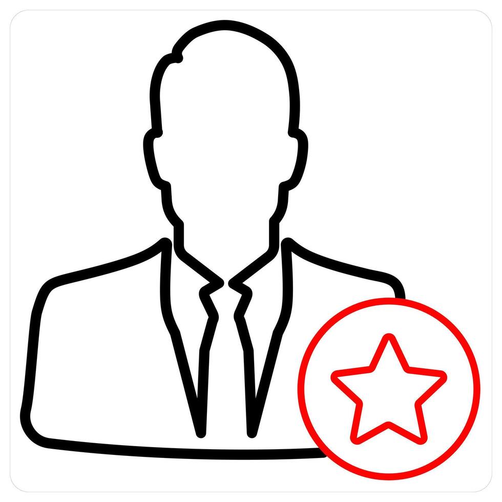 Delete Profile icon concept in red line color vector