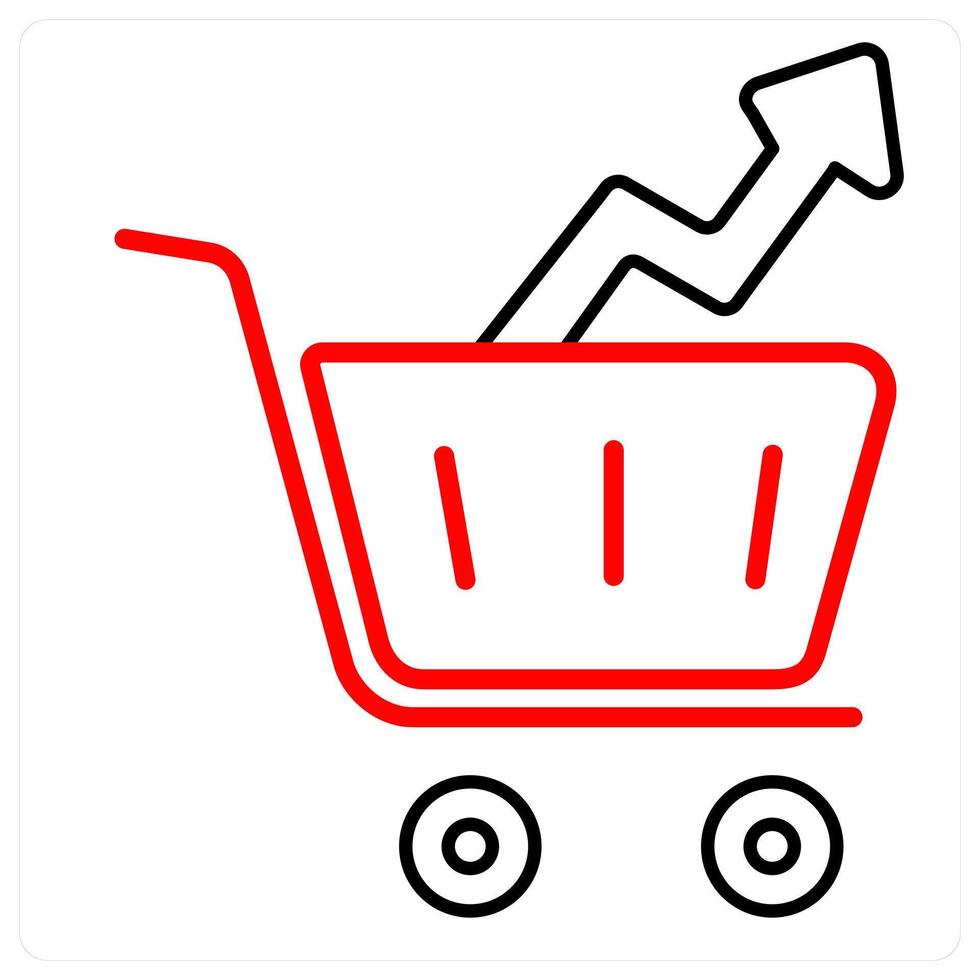 Ecommerce icon concept in red line color vector