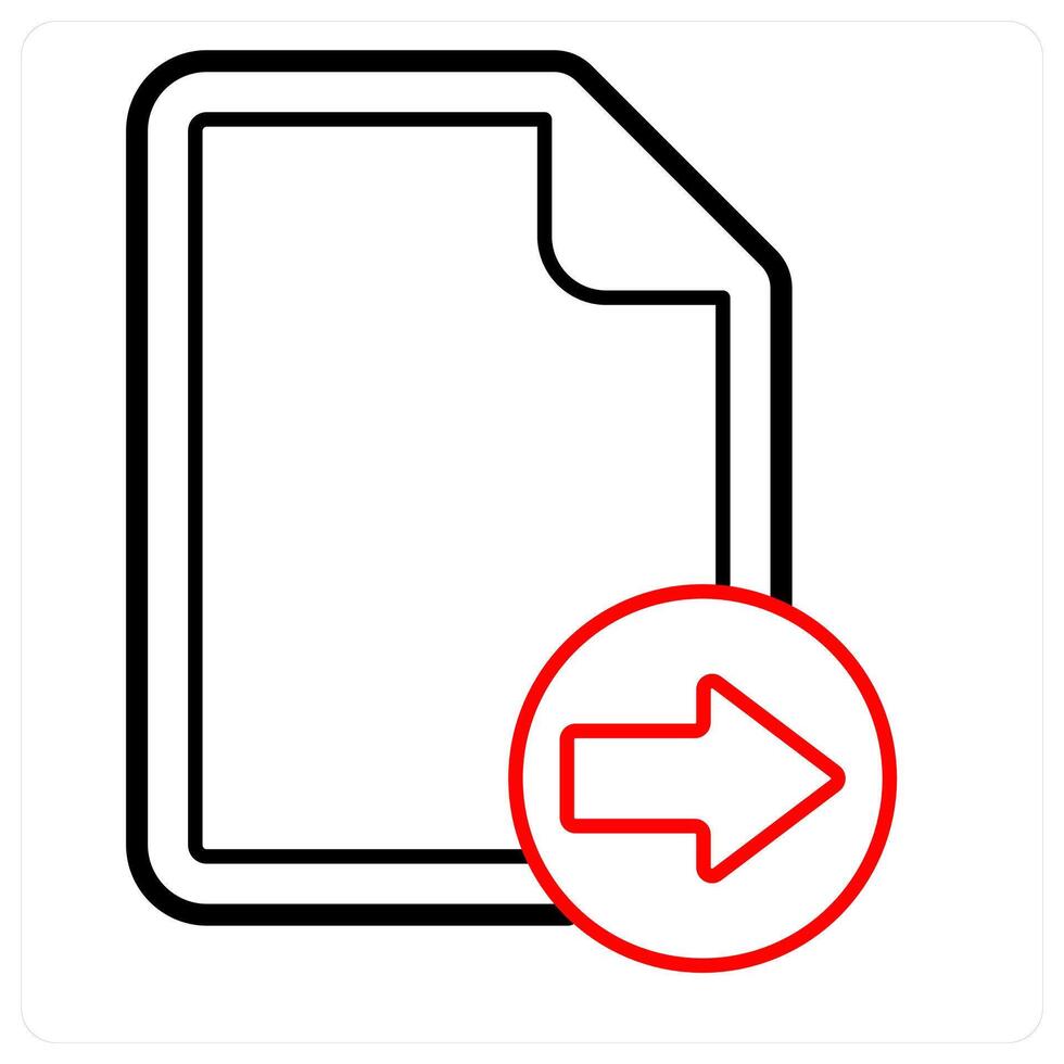 Send File icon concept in red line color vector
