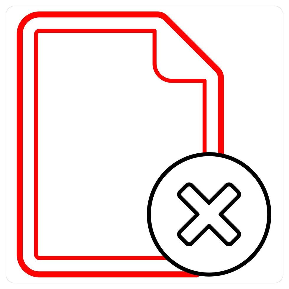 Wrong File icon concept in red line color vector