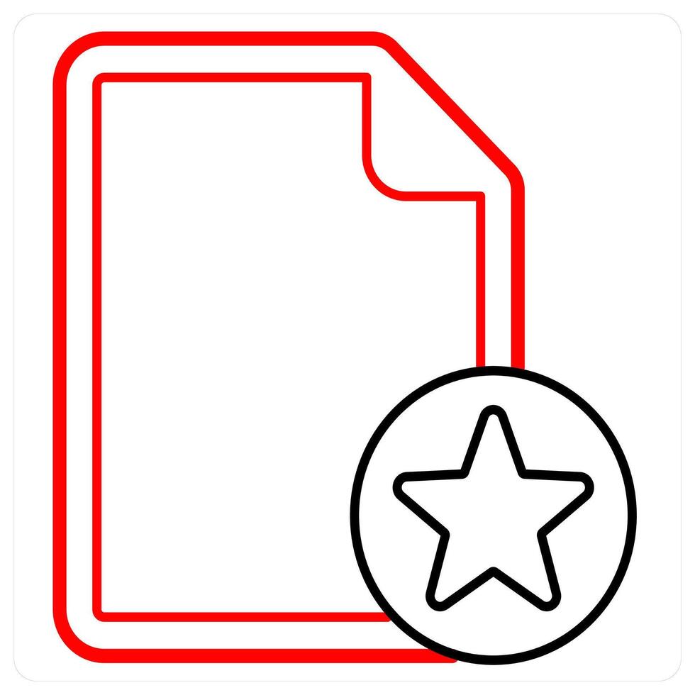 Star File icon concept in red line color vector