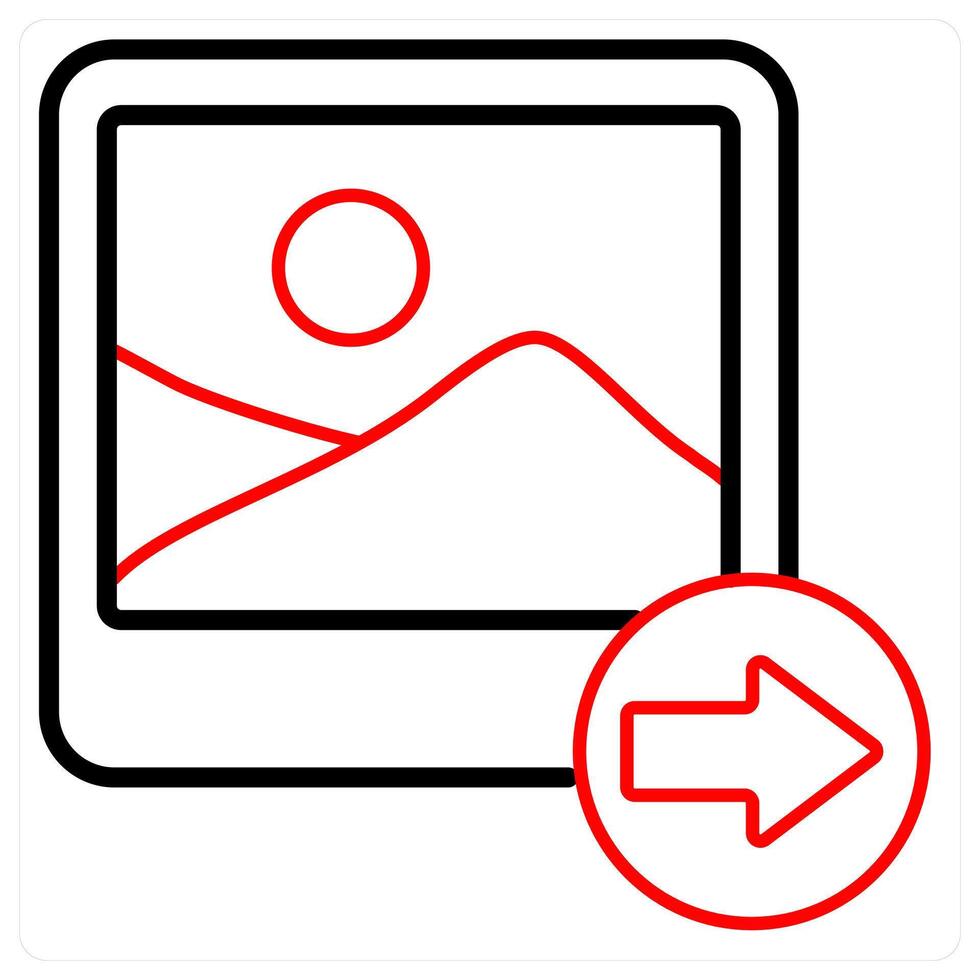 Send Image icon concept in red line color vector