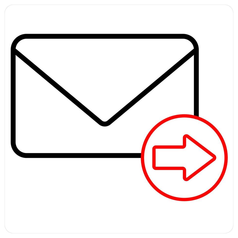 Send Mail icon concept in red line color vector