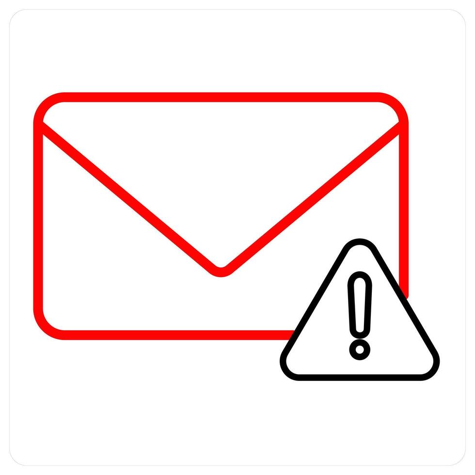 Error Message icon concept in red line color vector