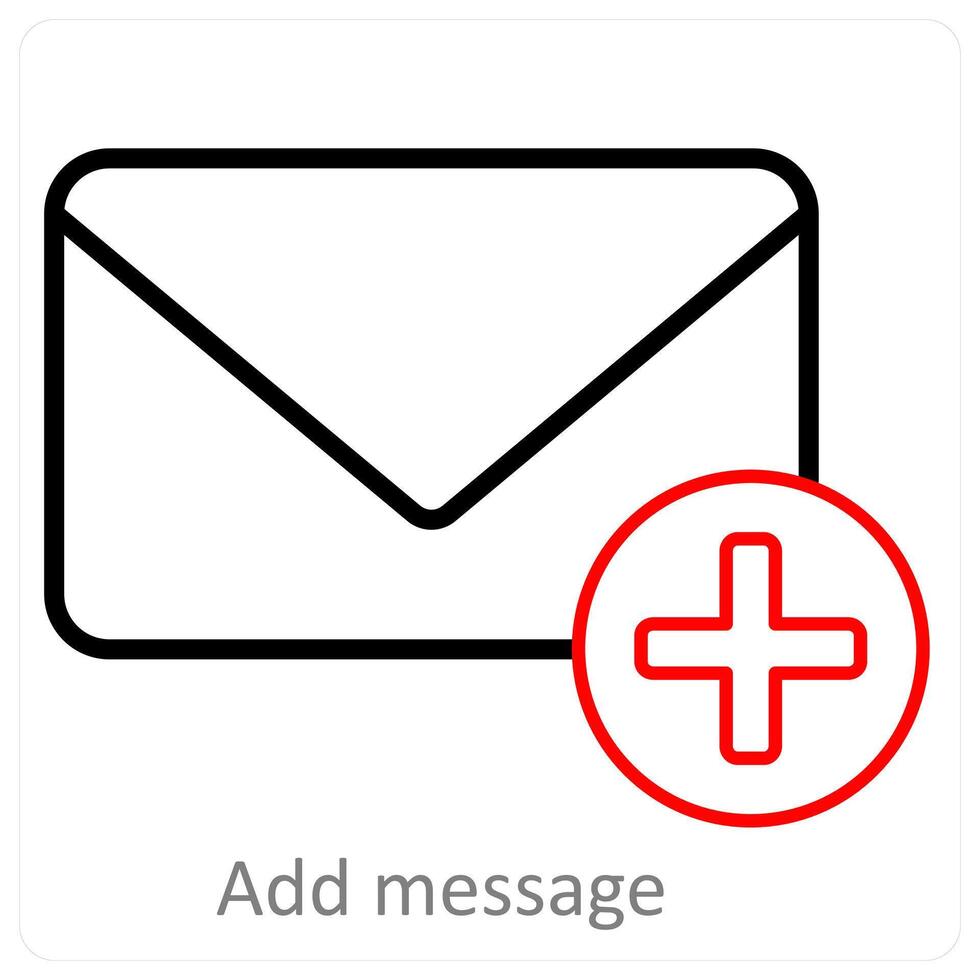 Add Message icon concept in red line color vector