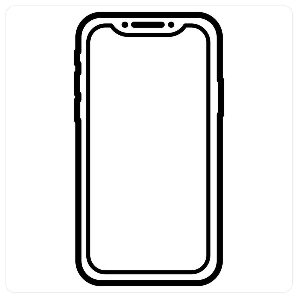 Mobile icon concept in red line color vector