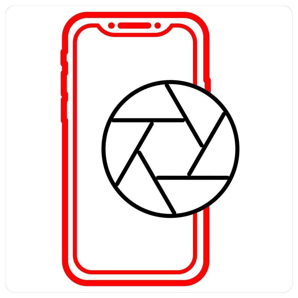 Capture icon concept in red line color vector