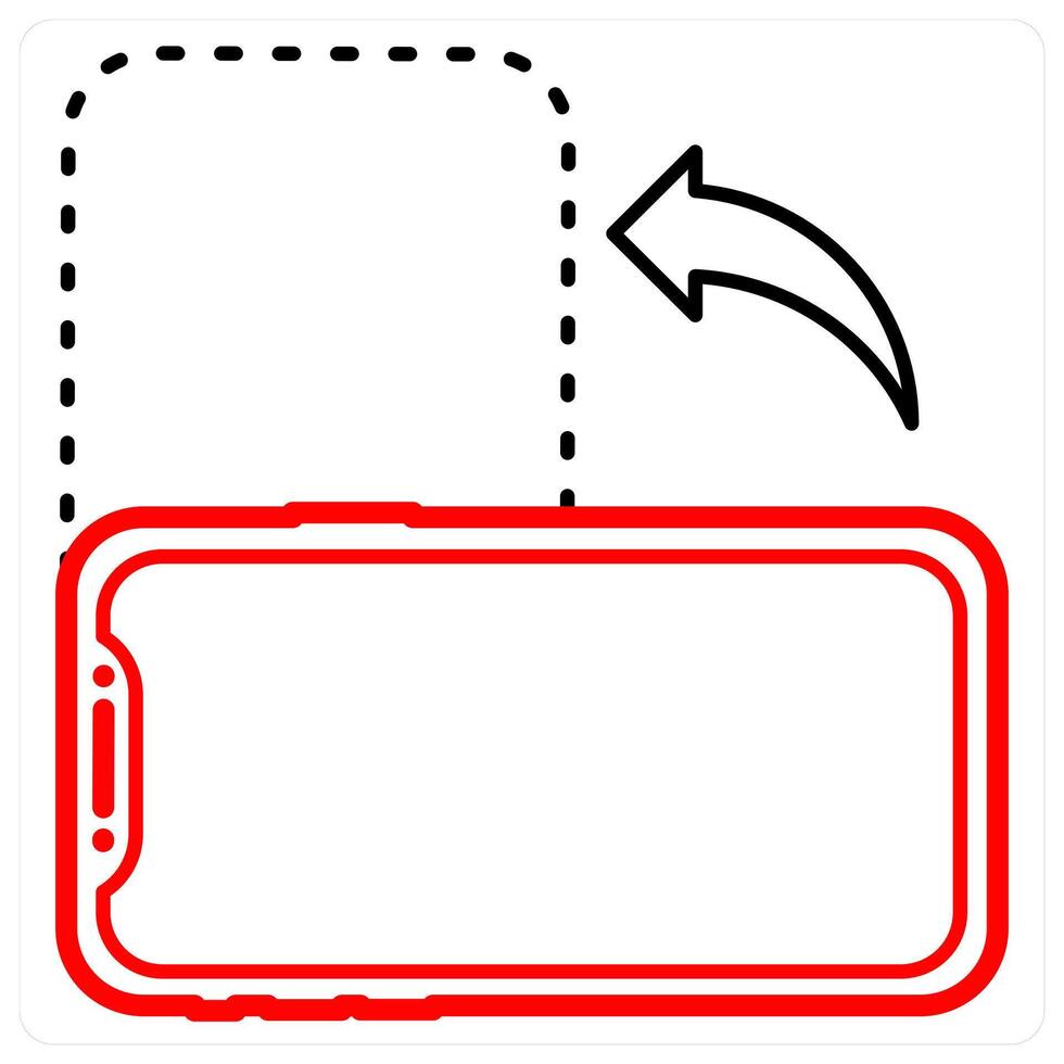 Landscape icon concept in red line color vector