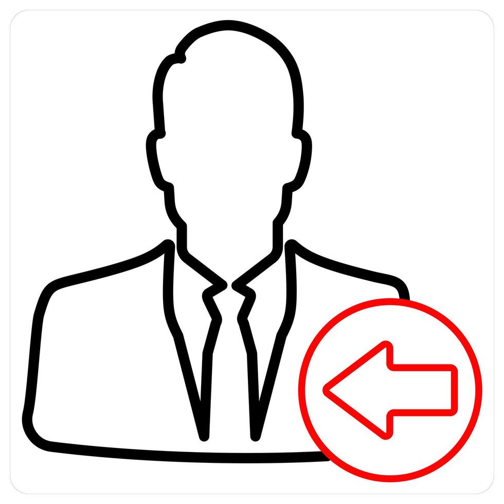 Recieved Profile icon in red line color vector