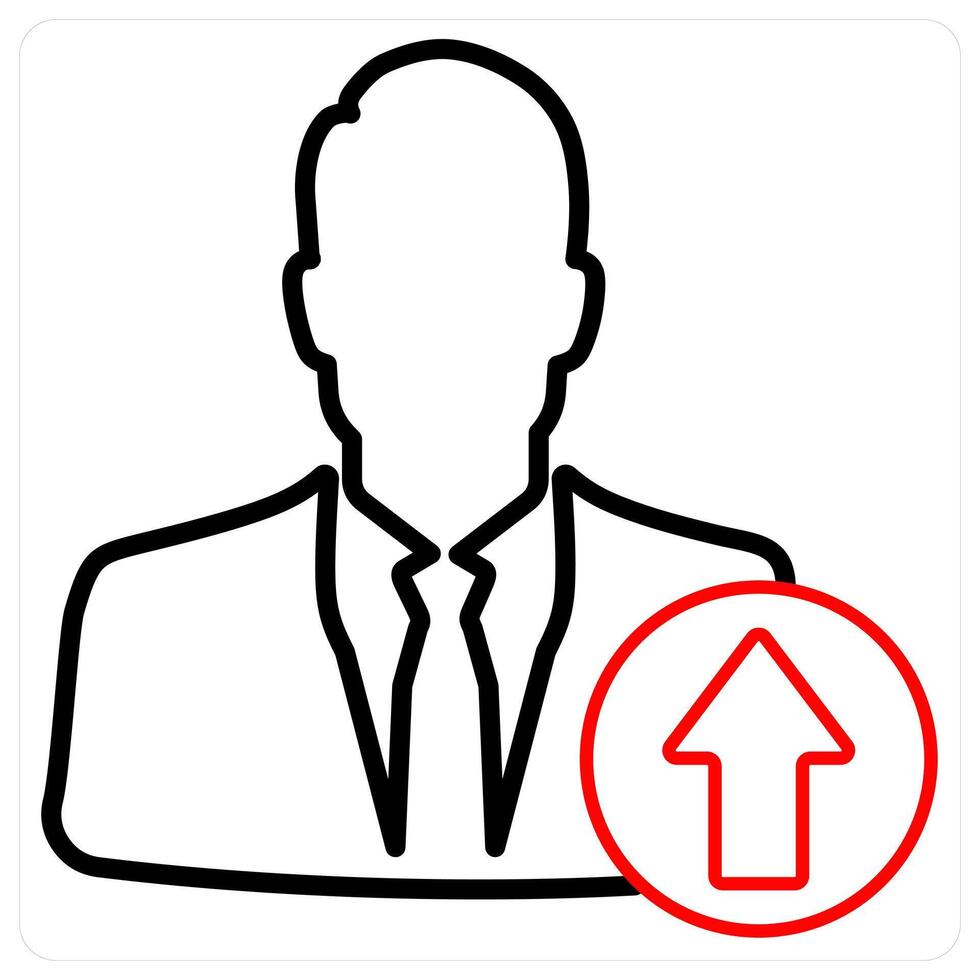 Upload Profile icon concept in red line color vector