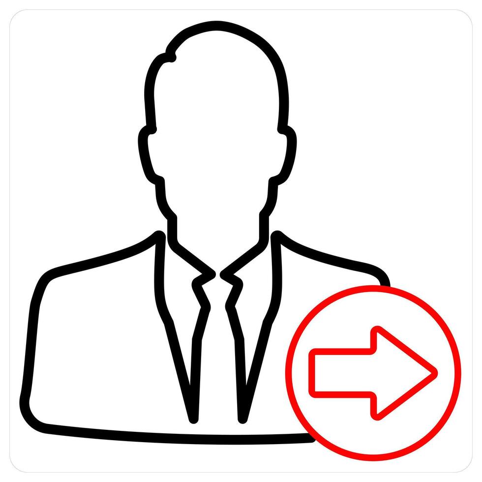 Send Profile icon concept in red line color vector
