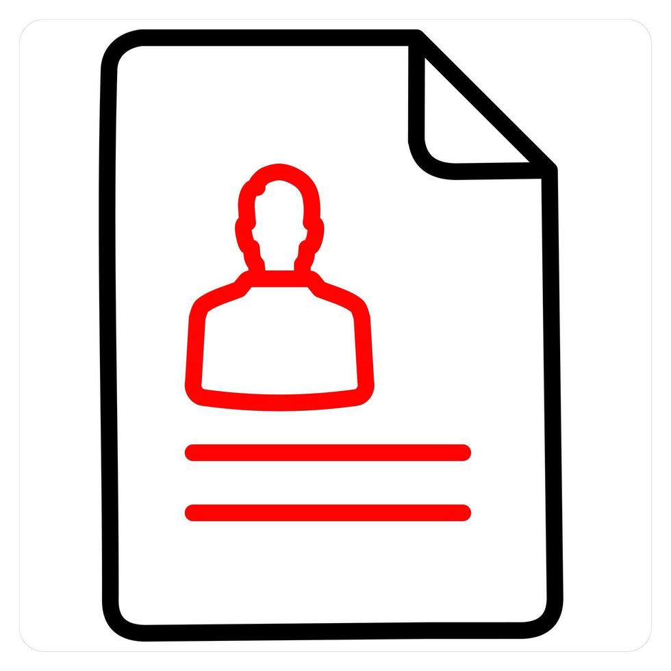 User Details icon concept in red line color vector