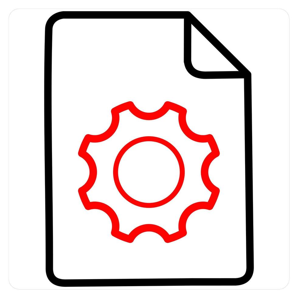 Setting icon concept in red line color vector