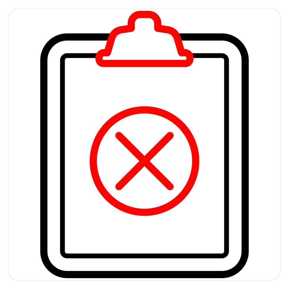 Remove icon concept in red line color vector