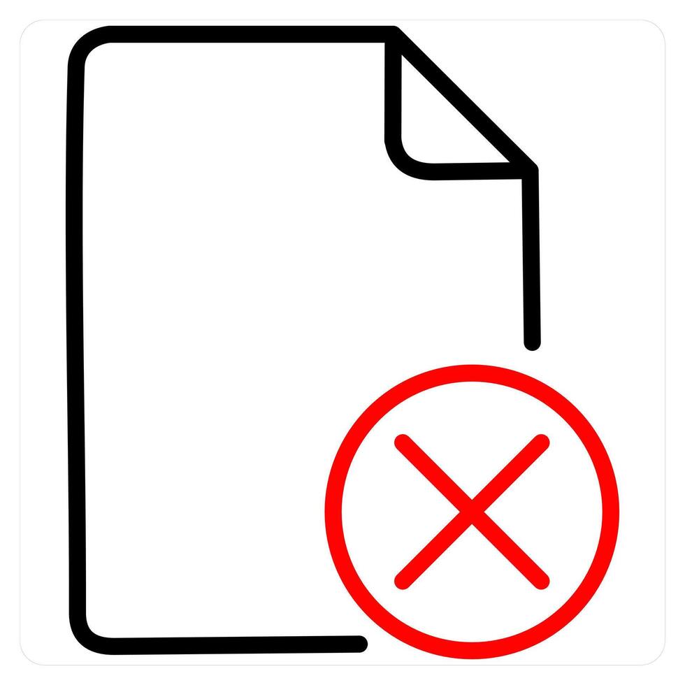 Wrong icon concept in red line color vector