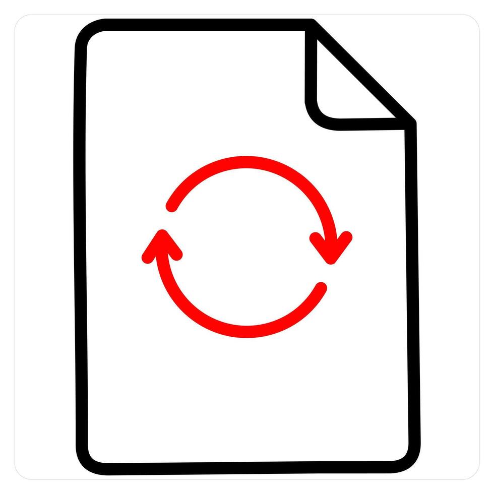 Update icon concept in red line color vector