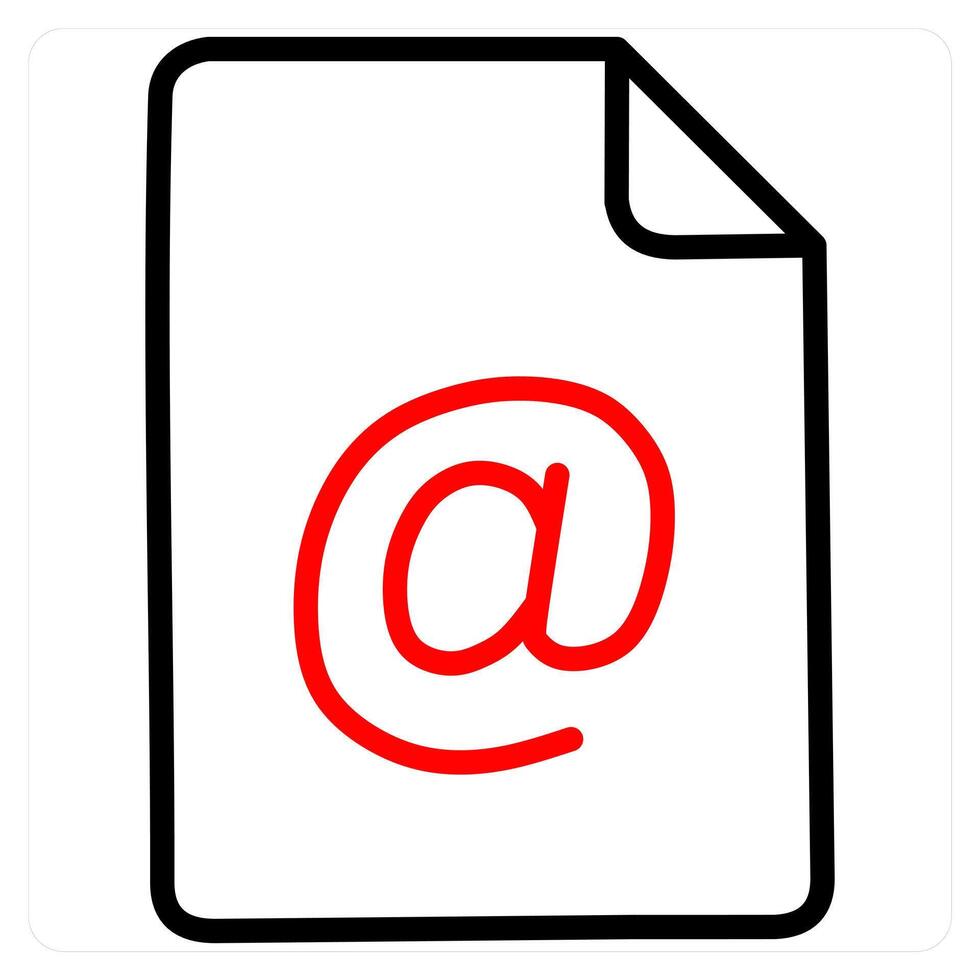 Email icon concept in red line color vector